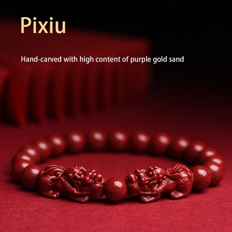 Cinnabar Double Pixiu Bracelet