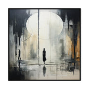 Handmade Oil Painting Canvas Wall Art Decoration Black And White Abstract   Artwork Medieval Black Neoclassicism Wall Decor Street For Home Office Decor