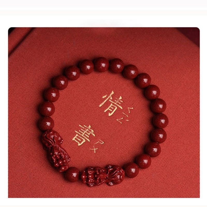 Cinnabar Double Pixiu Bracelet