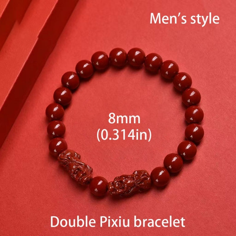 Cinnabar Double Pixiu Bracelet