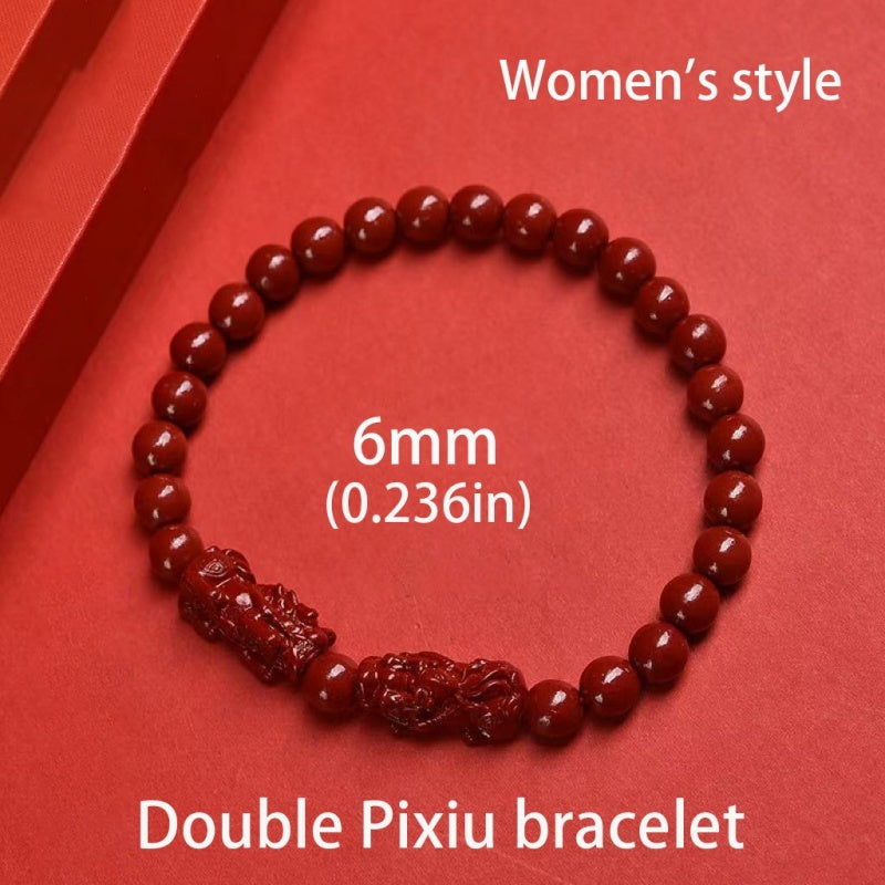 Cinnabar Double Pixiu Bracelet