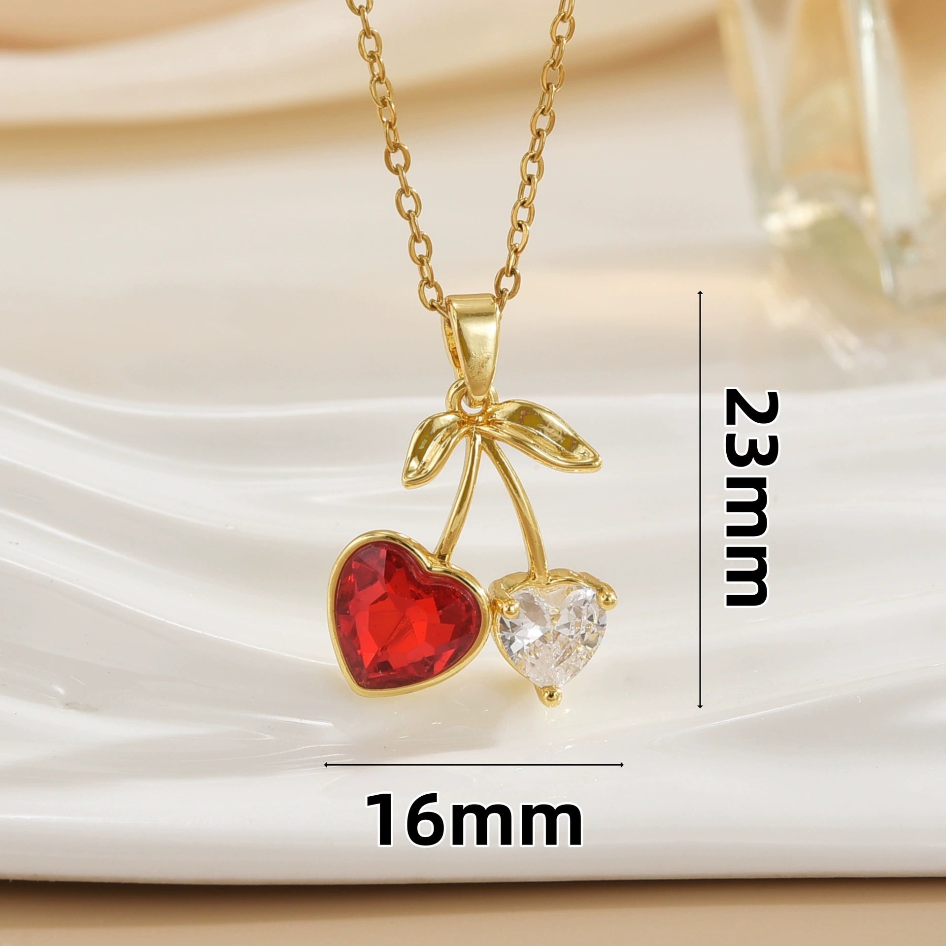 Women's Cherry Necklace Does Not Fade High-end Pendant Versatile Clavicle Chain